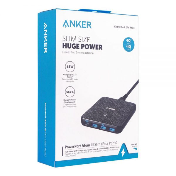 Anker PowerPort Atom III Slim (Four Ports) – Black